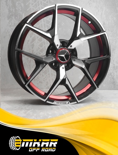 [RIN 18*8.0 5H*114.3 BLACK MACHINE FACE RED ET20 185526] RIN 18*8.0 5H*114.3 BLACK MACHINE FACE RED ET20 185526