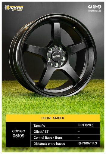 [RIN 18*8.5 5H*100/114.3 LBONL SMBLK L610 - 38253] RIN 18*8.5 5H*100/114.3 LBONL SMBLK L610 - 38253