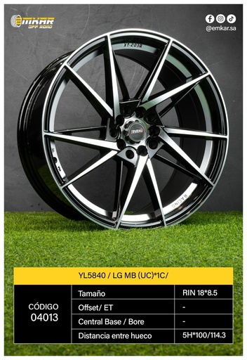 [RIN 18*8.5 5H*100/114.3 YL5840 / LG MB (UC)*1C/ - 8000221] RIN 18*8.5 5H*100/114.3 YL5840 / LG MB (UC)*1C/ - 8000221