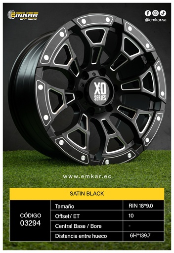 [RIN 18*9.0 6H*139.7  SATIN BLACK ET10 188112] RIN 18*9.0 6H*139.7  SATIN BLACK ET10 188112