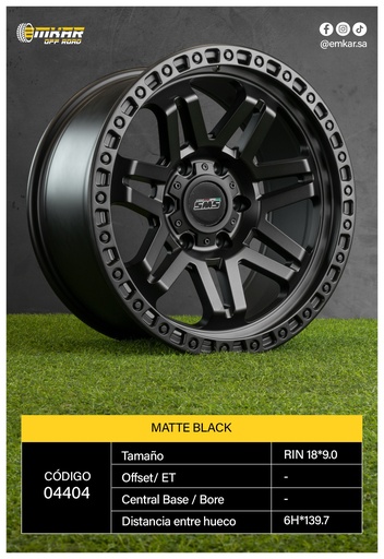 [04404] RIN 18*9.0 6H*139.7 110 MATTE BLACK / 38321