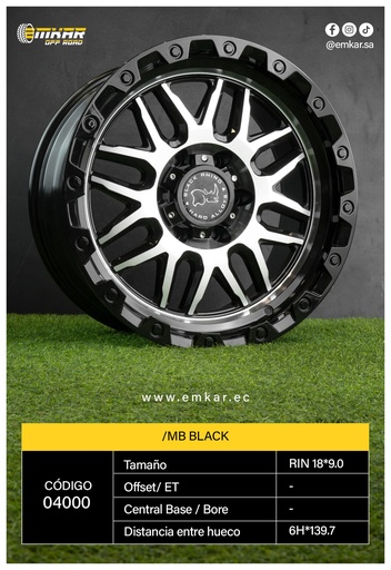 [RIN 18*9.0 6H*139.7 JT8127 / 188127/MB BLACK *1C/ - 8000239] RIN 18*9.0 6H*139.7 JT8127 / 188127/MB BLACK *1C/ - 8000239