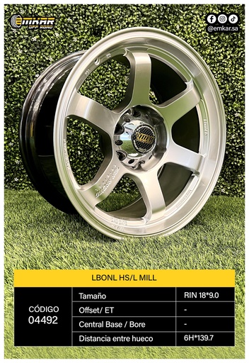 [RIN 18*9.0 6H*139.7 LBONL HS/L MILL L1511 - 36374] RIN 18*9.0 6H*139.7 LBONL HS/L MILL L1511 - 36374