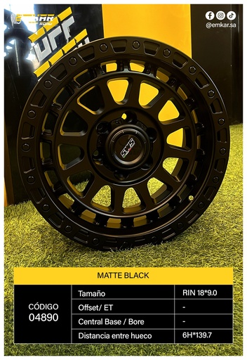 [RIN 18*9.0 6H*139.7 MATTE BLACK ACC-0000149] RIN 18*9.0 6H*139.7 MATTE BLACK ACC-0000149
