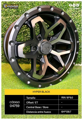 [04759] RIN 18*9.0 6H*139.7 R-B14BX M ET-15 - YD2836