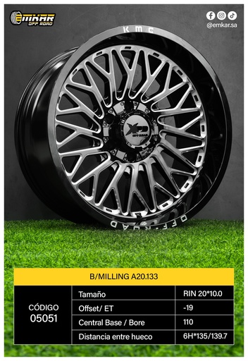 [RIN 20*10 6H*135/139.7 ET-19 CB110 B/MILLING A20.133] RIN 20*10 6H*135/139.7 ET-19 CB110 B/MILLING A20.133