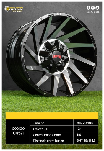 [RIN 20*10 6H*135/139.7 ET-24 CB 110 B-MW - A20.39] RIN 20*10 6H*135/139.7 ET-24 CB 110 B-MW - A20.39