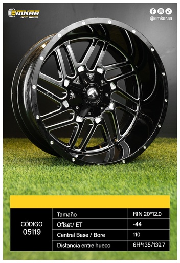 [RIN 20*12.0 6H*135/139.7 ET-44 CB110 B/MW - A120.121] RIN 20*12.0 6H*135/139.7 ET-44 CB110 B/MW - A120.121