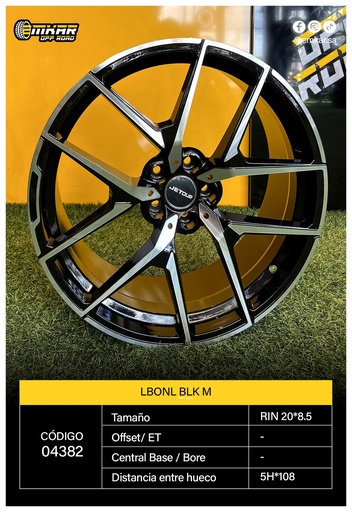 [04382] RIN 20*8.5 5H*108 LBONL BLK M L052 -35580