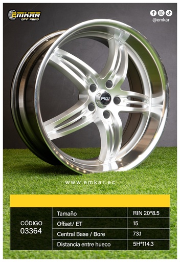 [RIN 20*8.5 5H*114.3 ET15 CB73.1 803.10174] RIN 20*8.5 5H*114.3 ET15 CB73.1 803.10174