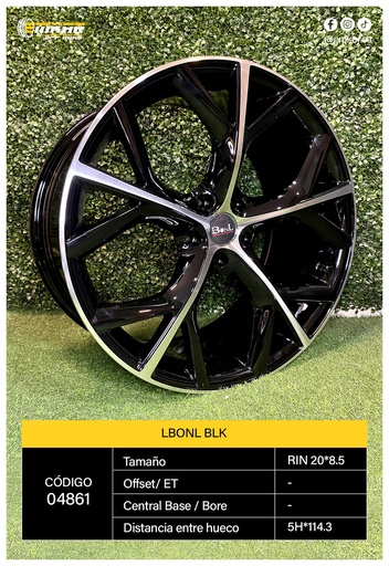 [04861] RIN 20*8.5 5H*114.3 LBONL BLK M L329 - 37125