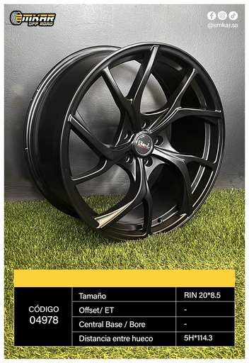 [RIN 20*8.5 5H*114.3 LBONL SMBLK L334 - 37109] RIN 20*8.5 5H*114.3 LBONL SMBLK L334 - 37109
