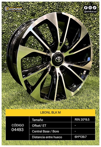 [RIN 20*8.5 6H*139.7 LBONL BLK M L1507 - 36307] RIN 20*8.5 6H*139.7 LBONL BLK M L1507 - 36307