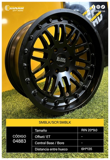 [RIN 20*9.0 6H*135 SMBLK/SCR SMBLK L503 - 33251] RIN 20*9.0 6H*135 SMBLK/SCR SMBLK L503 - 33251