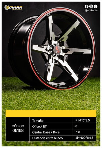 RIN 15*8.0 4H*100/114.3 ET0 CB73.1 BM-R/L - A15.1061