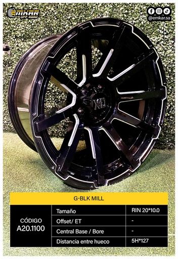 [A20.1100] RIN 20*10.0 5H*127  G-BLK MILL -18MM 5- A20.1100